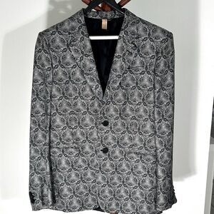 Roberto Cavalli Gray Patterned Men's Blazer